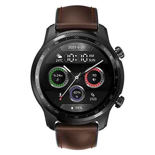 Ticwatch Pro 3 Ultra 4G/LTE Smartwatch Qualcomm SDW4100 und Mobvoi Dual Processor System Wear OS Smart Watch für Männer Blutsauerstoff IHB AFiB Erkennung Ermüdungsbewertung 3-45 Tage Batterie