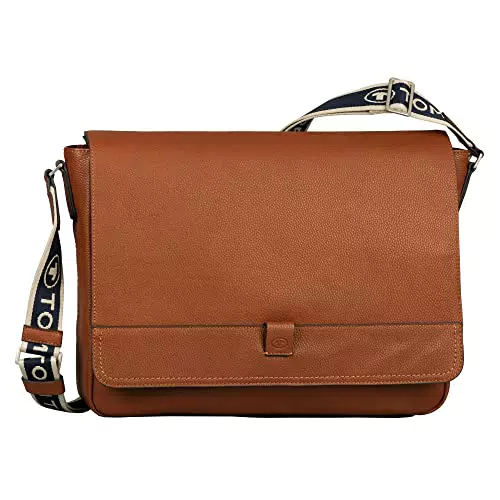 TOM TAILOR bags Finn Herren Schultertasche Messenger Bag Groß Braun