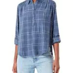 TOM TAILOR Damen Bluse mit Karo-Muster