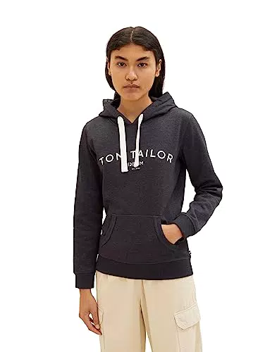 TOM TAILOR Denim Damen 1039812 Hoodie mit Schriftzug