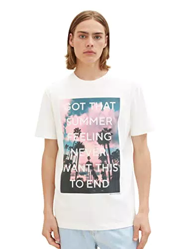 TOM TAILOR Denim Herren 1036480 T-Shirt mit Sommer-Print