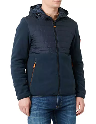 TOM TAILOR Herren Hybrid Fleecejacke 1032469, 10668 - Sky Captain Blue