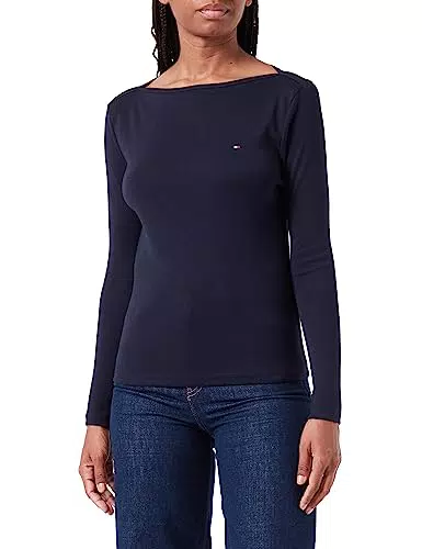 Tommy Hilfiger Damen Langarmshirt Slim Cody Rib Baumwolle