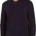 Tommy Hilfiger Herren Henley Ls Tee L/S T-Shirts, Desert Sky