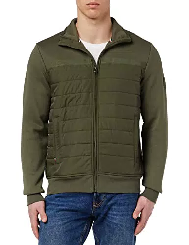 Tommy Hilfiger Herren Strickjacke Cardigan mit Reißverschluss Mix Media Zipper