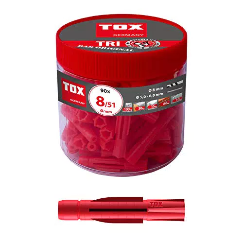 TOX Allzweckdübel Tri 8 x 51 mm in Runddose, Dübel für fast alle Baustoffe