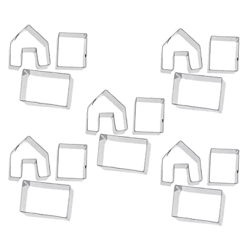 Toyvian 5 Sätze/ 15 Stück Mini- Lebkuchenhaus- Kit Lebkuchenhaus- Kit Mini- Ausstecher Weihnachtsausstecher