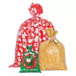 Toyvian Geschenkverpackung Taschen Geschenktaschen für Weihnachten Geschenkbeutel mit Band Krawatten für Xmas Party Süßigkeiten Spielzeug Packung