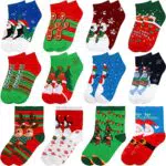 Toyvian Weihnachts-Adventskalender 2022, 12 Tage Weihnachten Baumwollsocken Weihnachts-Countdown-Kalender für Frauen Männer Jungen Mädchen