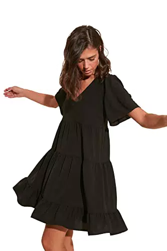 TRENDYOL Frauen Mini Schicht Regular Fit Gewebte Kleid