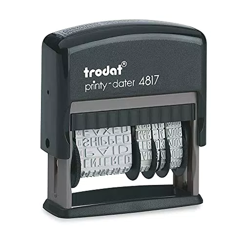 Trodat Printy 4817 Wortbanddrehstempel, Datum plus 12 Texte Selbstfärbend