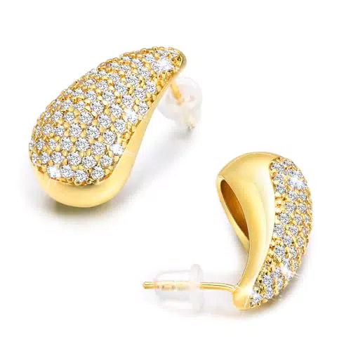 Tropfen Ohrringe Gold für Damen : Chunky Goldene Earrings für Frauen
