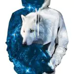 TUONROAD Hoodies Herren Damen Neuheit 3D Galaxis Wolf Grafik Printed Kapuzenpullover Pullover Langarm Drawstring Taschen Kapuzen-Sweatshirt mit Fleece-Innenseite