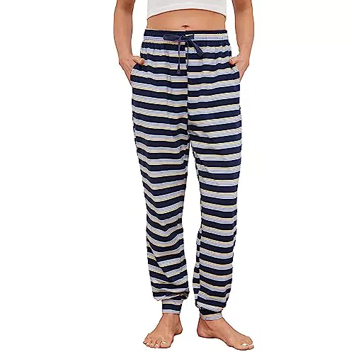U2SKIIN Schlafanzughose Damen lang Pyjamahose Damen Baumwolle Schlafhose Haushose Pyjama Hosen Jogginghose Lounge Hose Freizeithosen