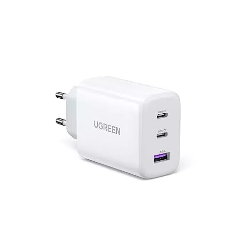 UGREEN USB-C Ladegerät 65W USB C Netzteil 3-Port Schnellladegerät PD Charger 60W kompatibel mit MacBook Pro/Air