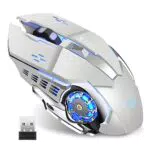 Uiosmuph T85 Wiederaufladbare Wireless Gaming Maus, 2.4G USB LED Kabellose Optische Silent Maus