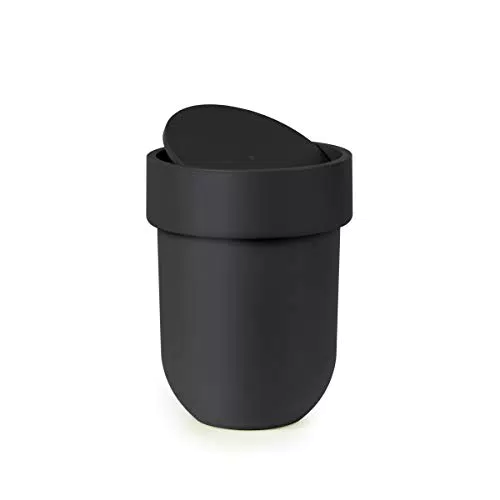 Umbra Touch Abfalleimer mit 6 L Fassungsvermögen und Schwingdeckel Kosmetikeimer und Papierkorb für Badezimmer und Kleine Räume Modernes