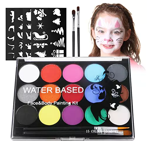 URAQT Kinderschminke Set, 15 Farben Schminkfarben Schminkpalette