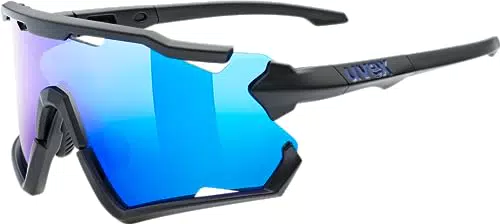 uvex sportstyle 228 - Sportbrille für Damen und Herren - beschlagfrei - abnehmbarer Rahmen - black matt/blue - one size