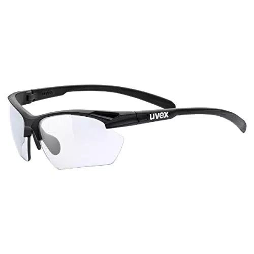 uvex sportstyle 802 V small - Sportbrille für Damen und Herren - selbsttönend - beschlagfrei - black matt/smoke - one size