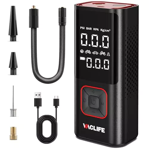 VacLife Elektrische Luftpumpe für Reifen, Tragbare Akku Luftpumpe für Mehrzweckauto