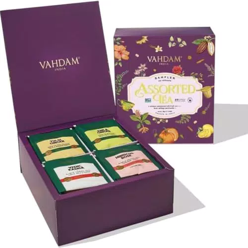 VAHDAM, Tee Geschenkset 25 Teebeutel Natürliche Zutaten - Kräutertee