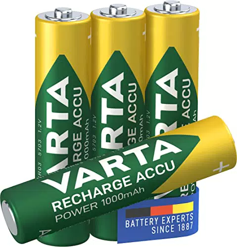 VARTA Batterien AAA, wiederaufladbar, 4 Stück, Recharge Accu Power