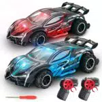 VATOS 2 PCS Ferngesteuertes Auto, RC Monster Truck Fernbedienung Auto 2WD Offroad Fahrzeug 18km/h Geländegängig 1:24 RTR Spielzeug mit LED Lichtern für Kinder Jungen Mädchen ab 4 5 6 7 8 Jahre