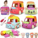 VATOS Baby Montage Spielzeugauto, 4 Stück abnehmbare Fahrzeug Spielzeugautos DIY Lebensmittel Form Auto Kinder pädagogische Montessori Spielzeug von 3 Jahren alt Jungen Mädchen Kleinkind Geschenk