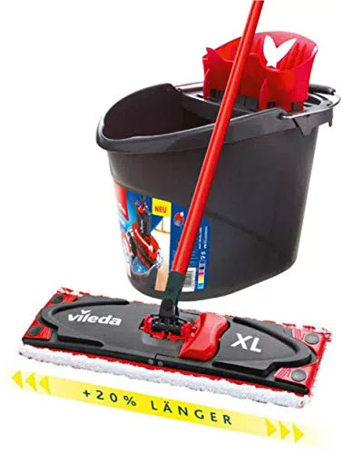 Vileda Ultramax XL 2in1 Bodenwischer Komplett Set, extrabreiter Wischmopp mit Stiel