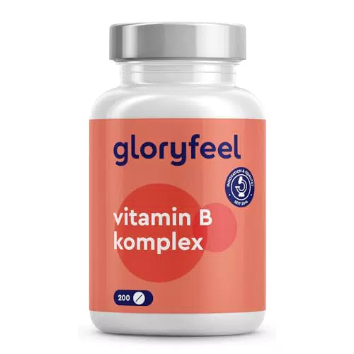 Vitamin B Komplex Forte - 200 vegane Tabletten - Alle 8 B-Vitamine in 1 Tablette - B1