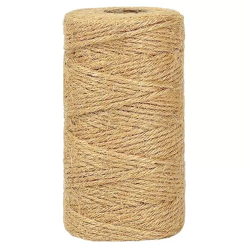 Vivifying Jute Schnur, 50M Jute-Kordel, 2MM Braun Packschnur für Garten Bilder Pflanzen DIY Basteln Dekoration