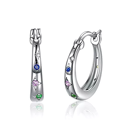 VONALA Schmetterling/Gänseblümchen Creolen Ohrringe Sterling Silber für Damen Mädchen