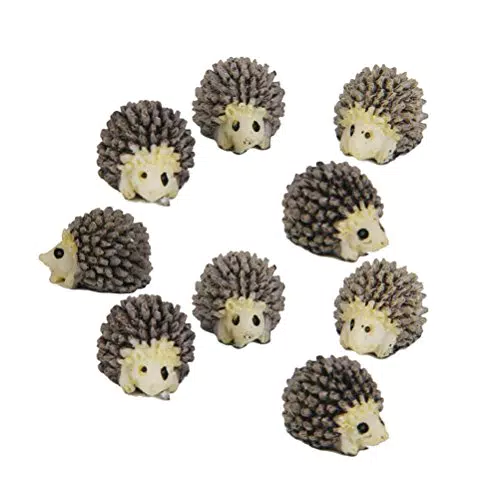 VORCOOL 10 Stück Gartendeko Gartenfigur Mini Igel aus Harz