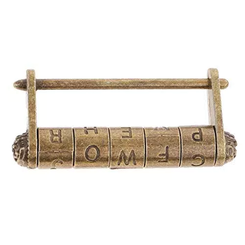Vorhängeschloss groß Antik Vintage mit Drehcode - Metall messingfarben - 80x40x15mm
