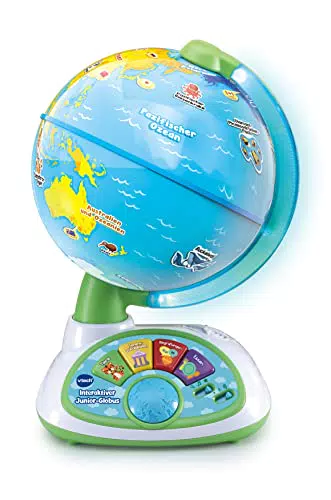 VTech Interaktiver Junior-Globus Leuchtender Kinderglobus mit 48 Touch-Punkten