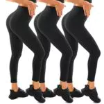 Walifrey Leggings Damen, High Waist Leggings für Damen Opak Leggings 3 Packung Schwarz LX