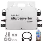 Wechselrichter 800w - Wechselrichter IP65 Wasserdicht - Wechselrichter Solar Mit WLAN APP Für 2 Solarmodule Für Balkonkraftwerk