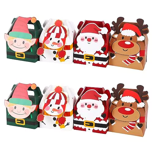 Weihnachten Geschenkbox 24 Stück Weihnachten behandeln Boxen Geschenk-Boxen DIY Party Favor Geschenk-Boxen für Weihnachten Cupcake Süßigkeiten Dessert Cookie Boxen Kinder Party Dekoration