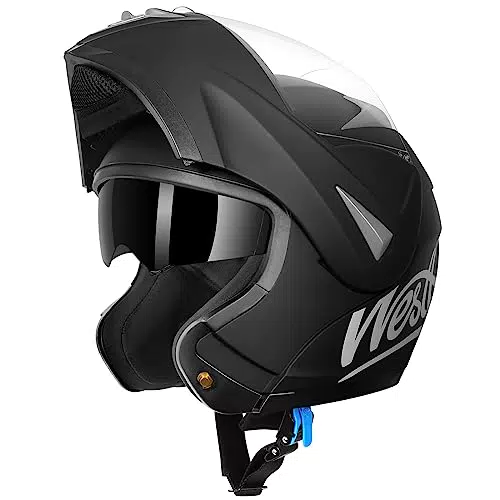 Westt Motorradhelm Herren Damen Integralhelm Klapphelm Flip-up Motorrad Jethelm Chopper Mofa Moped Roller Modular Helm Motorrad ECE DOT Zertifiziert