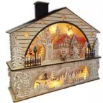 Wichtelstube-Kollektion Echtholz Weihnachtsdorf beleuchtete Weihnachtsdeko innen