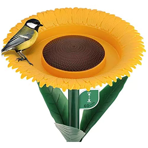 WILDLIFE FRIEND I Trink und Futterblume, Vogeltränke stehend für Wildvögel 60cm I Vogelfutterspender mit Ständer