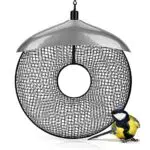 WILDLIFE FRIEND I Vogelfutterspender für Erdnüsse - Futterring silbern - Futterstation Metall