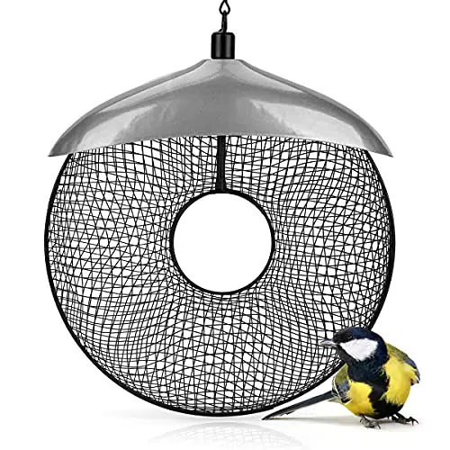 WILDLIFE FRIEND I Vogelfutterspender für Erdnüsse - Futterring silbern - Futterstation Metall