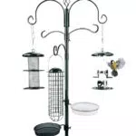 wildtier herz I Premium Futterstation 235 cm - aus pulverbeschichtetem Metall - Komplettset inkl. Futtersäulen Körner Erdnüsse