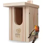 wildtier herz I Vogel Nistkasten Rotkehlchen aus Massiv-Holz
