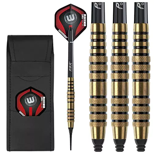 WINMAU Messing 18g Softip Pfeil mit Dartflüge, Dart Stiele und Brieftasche