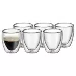 WMF Kult doppelwandige Espressotassen Glas Set 6-teilig