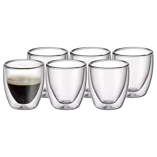 WMF Kult doppelwandige Espressotassen Glas Set 6-teilig