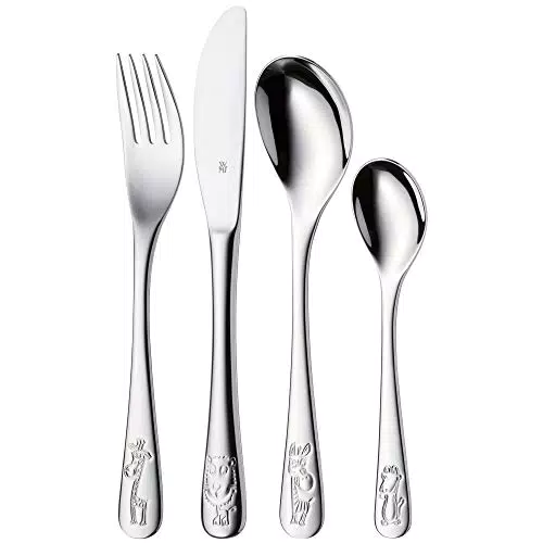 WMF Safari Kinderbesteck Set 4-teilig, Kinderbesteck Edelstahl